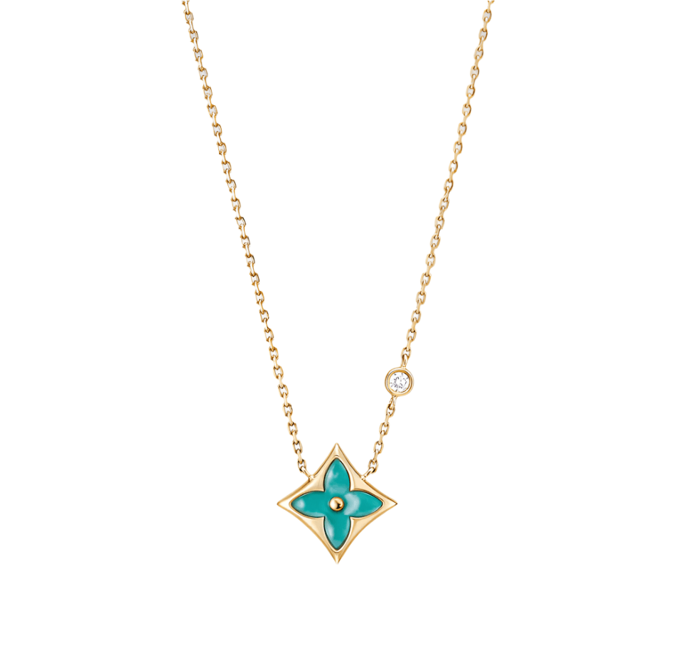 Color Blossom BB Star Necklace - Green - Avara