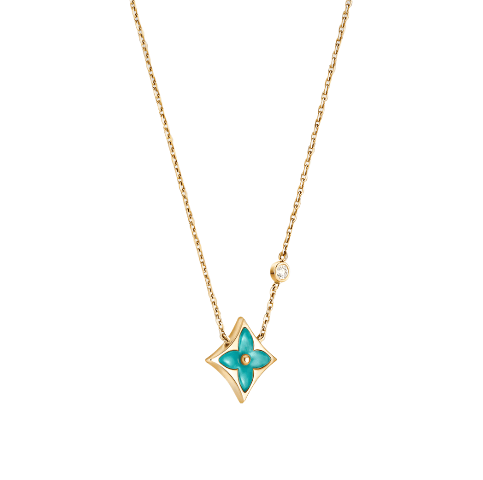 Color Blossom BB Star Necklace - Green - Avara