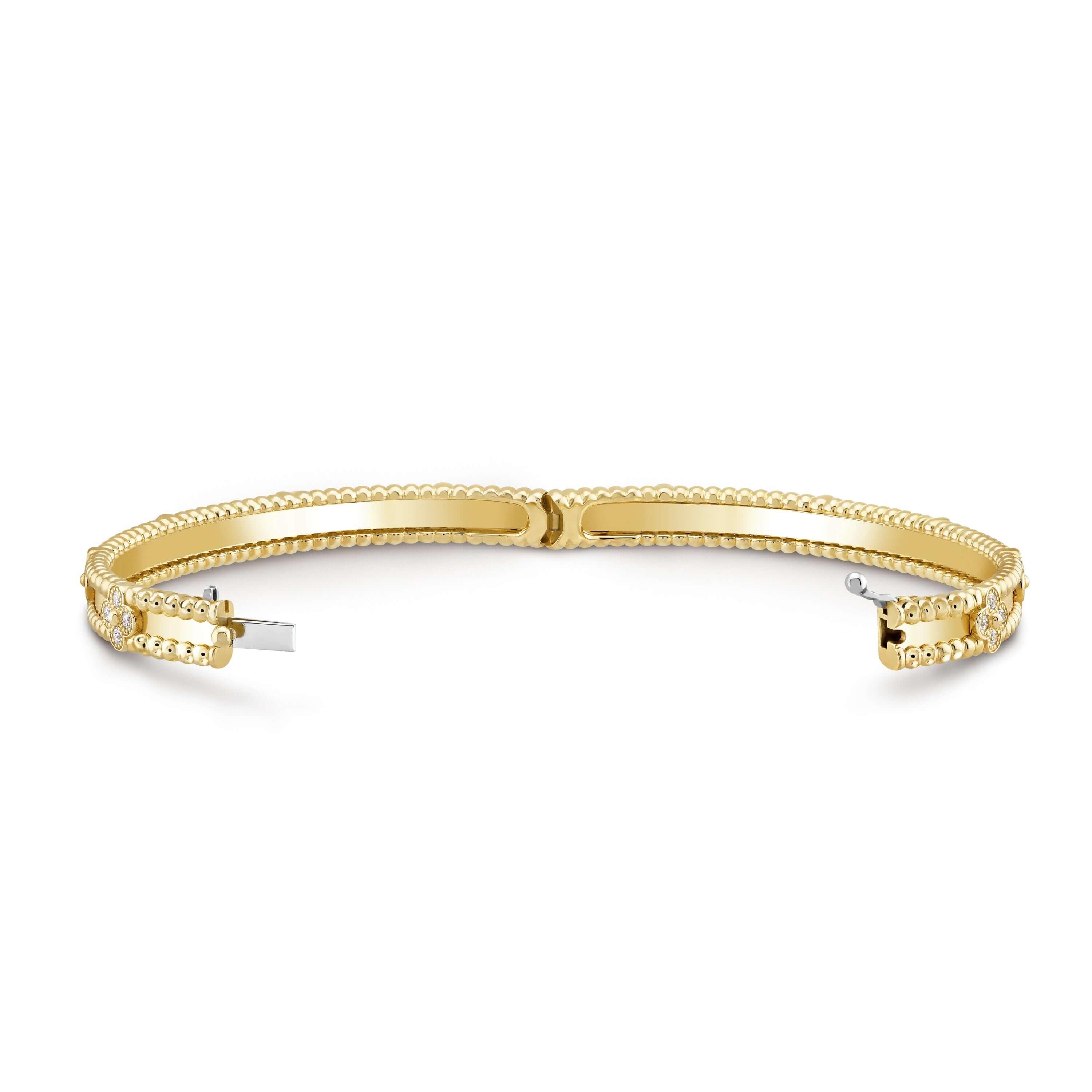 Thin Elegant Perlee Sweet Clover Bracelet - Avara