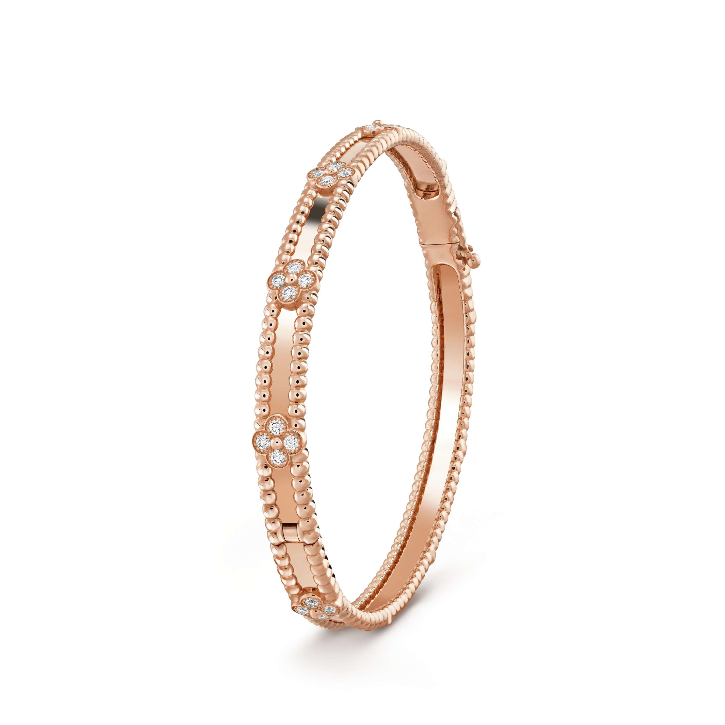 Thin Elegant Perlee Sweet Clover Bracelet - Avara