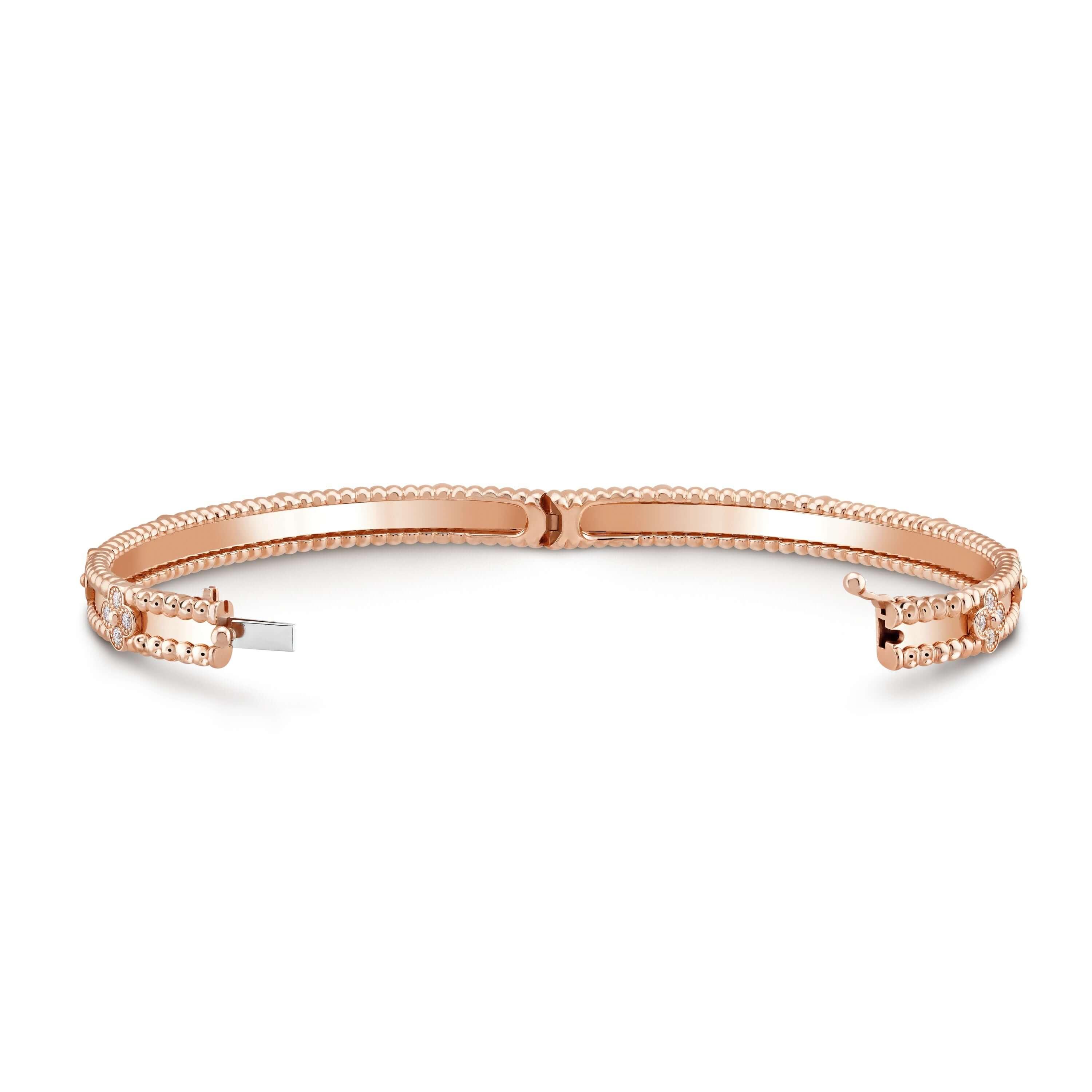 Thin Elegant Perlee Sweet Clover Bracelet - Avara